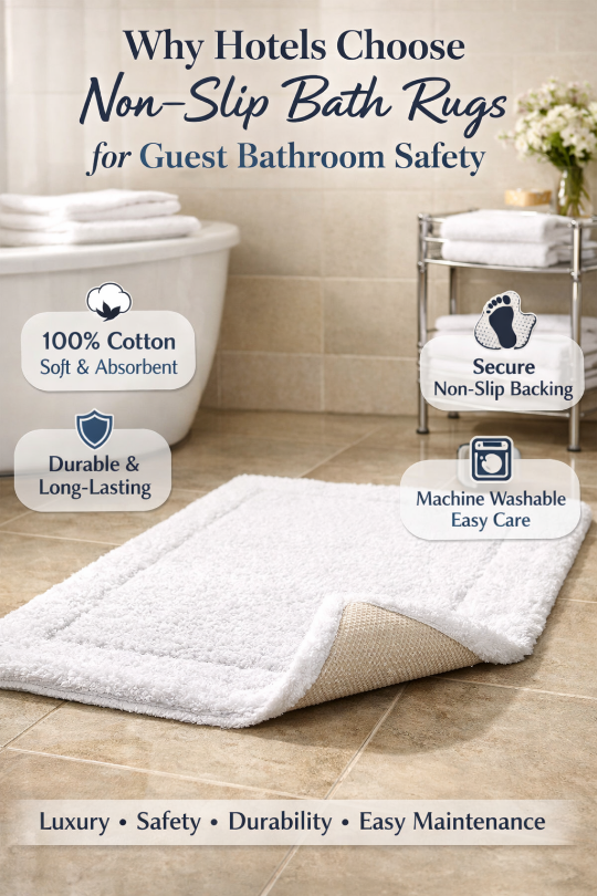 Why Hotels Choose Non-Slip Bath Rugs for Guest Bathroom Safety?